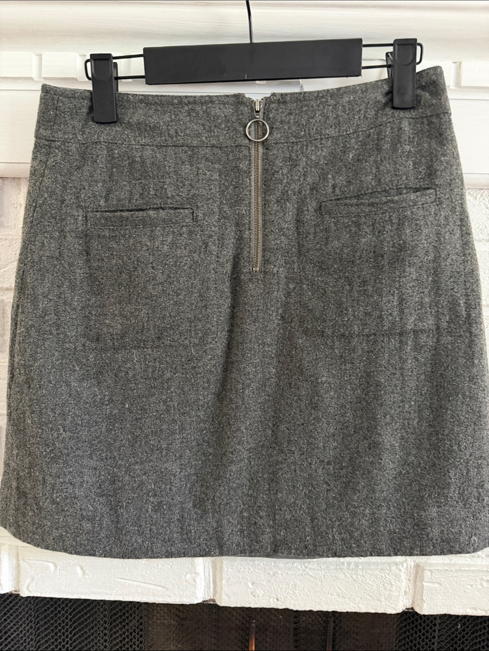 Madewell Gray Mini Skirt with Front Zip